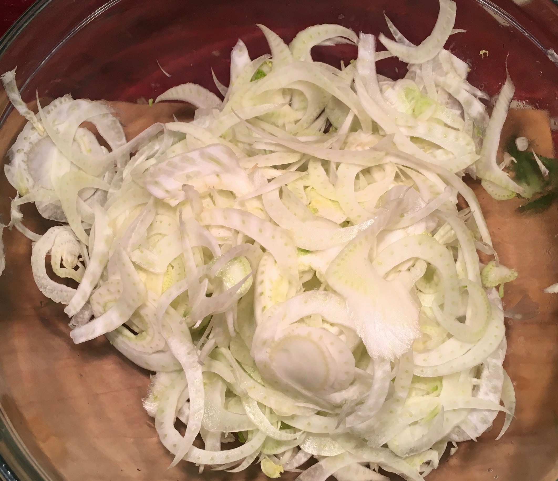 sliced fennel in a bowl