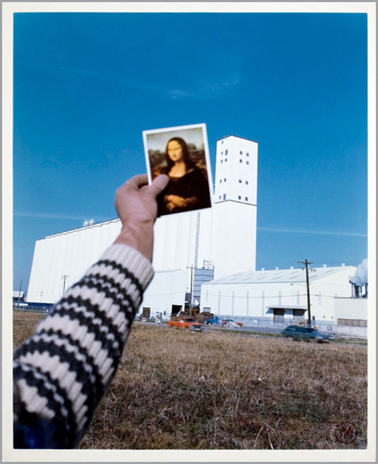 Suzanne Bloom and Edward J. Hill Mona Lisa Postcard, from Mona Lisa's White Rice Casserole ,From series “Art in Context” ,n.d. Photograph 20 x 16 in University Museum of Contemporary Art at UMASS Amherst Purchased with funds from Alumni Association Fund UM 1979.3