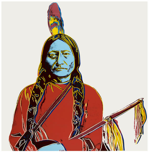 Andy Warhol Sitting Bull1986, Screenprint on Lenox Museum Board 36 x 36 in. Mount Holyoke College Art Museum Gift of The Andy Warhol Foundation for the Visual Arts MH 2014.9.3