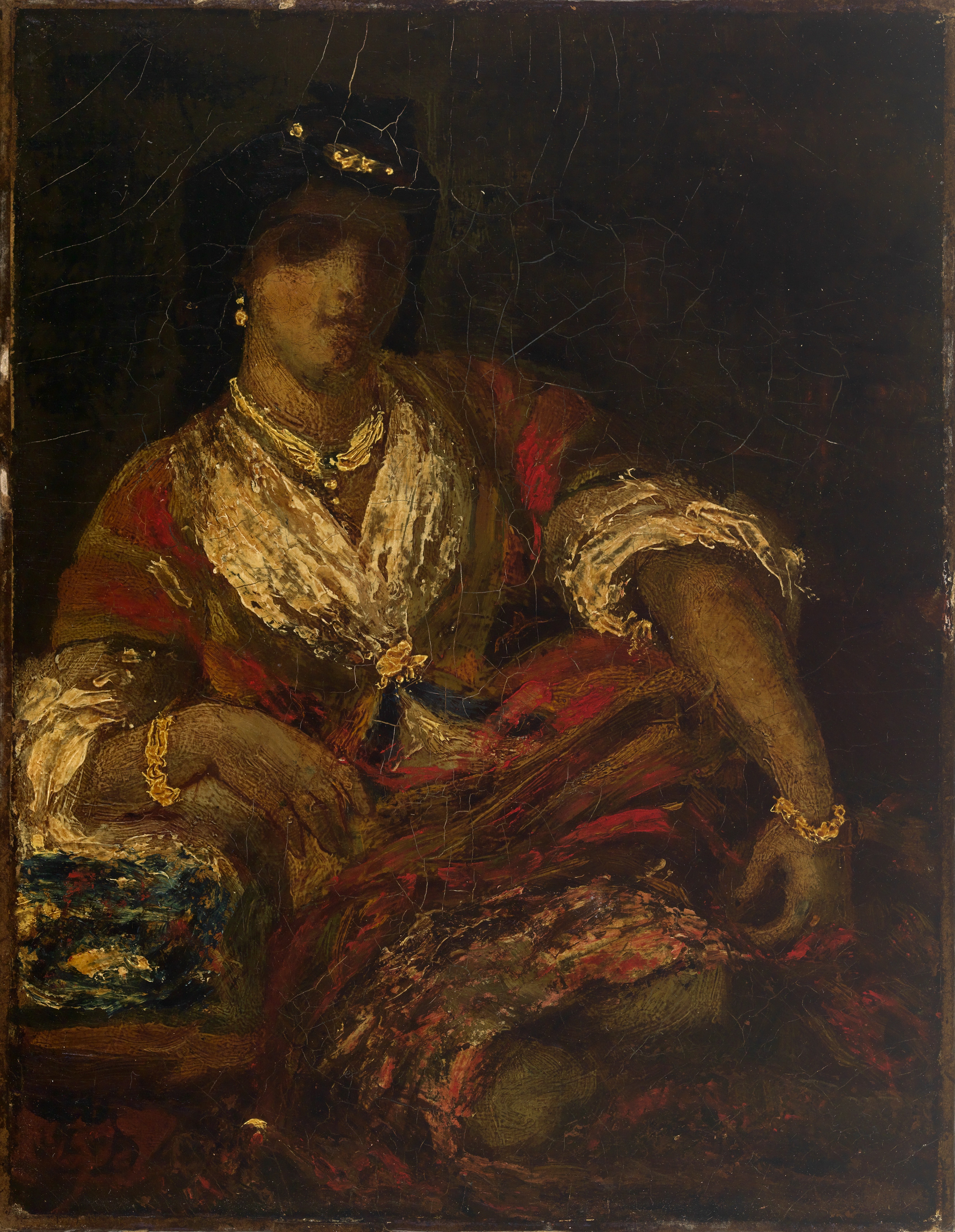 Eugène Delacroix, Algérienne, n.d., Oil on canvas, 24.4475 x 19.05 cm, Smith College Museum of Art, SC 1921:11-1, Gift of Colonel Walter Scott<br />
