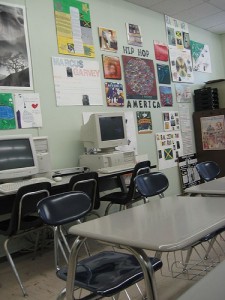 "Wall of Hip Hop" classroom photo courtesy of necksercise on Flickr. http://www.flickr.com/photos/thewonderstory/174934933/. Used under Creative Commons.