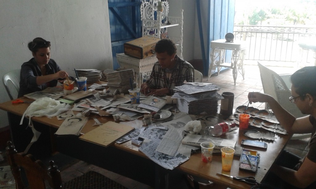 Artists working at Ediciones Vigía, Matanzas, Cuba.