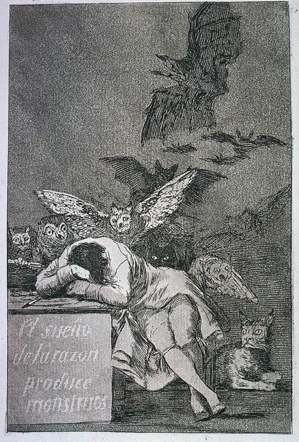 Francisco de Goya, El sueno de la razon produce monstruos, 1937 (1799)