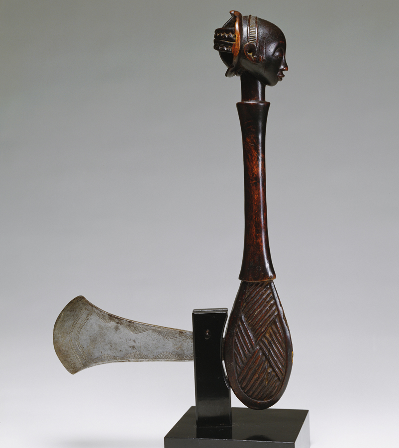 Unknown maker, Luba people. Ceremonial Axe (Kafundashi), 19th century. Iron and wood, 15 3/4 x 9 x 2 7/8 in. Smith College Museum of Art, Purchased with the Drayton Hillyer Fund. <a href=" SC 1939:9-1