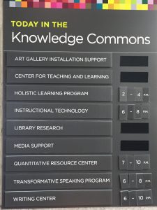 Posted hours for today in the Knowledge Commons