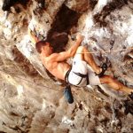 Earl in Thailand rock climbing