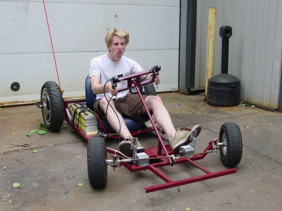 Student on go-cart
