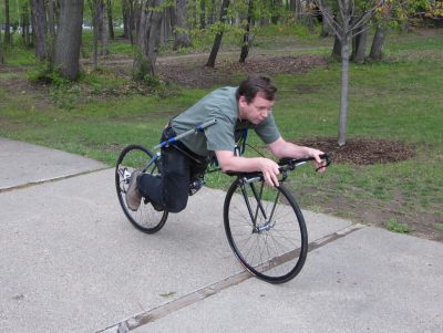 Prone bicycle prototype
