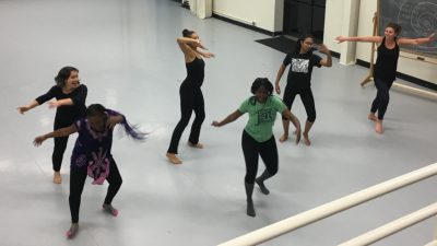 Young women's program dancing in studio