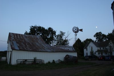 Farm at dusk