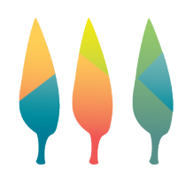 Three leaves in various colors