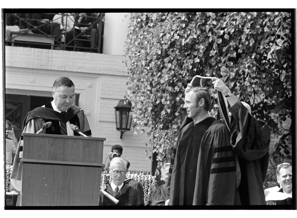 Charles R. Longsworth at Amherst College's 150th Commencement ceremony Charles receiving an honorary degree.