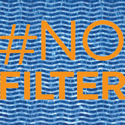 #No Filter event graphic with water imagery.