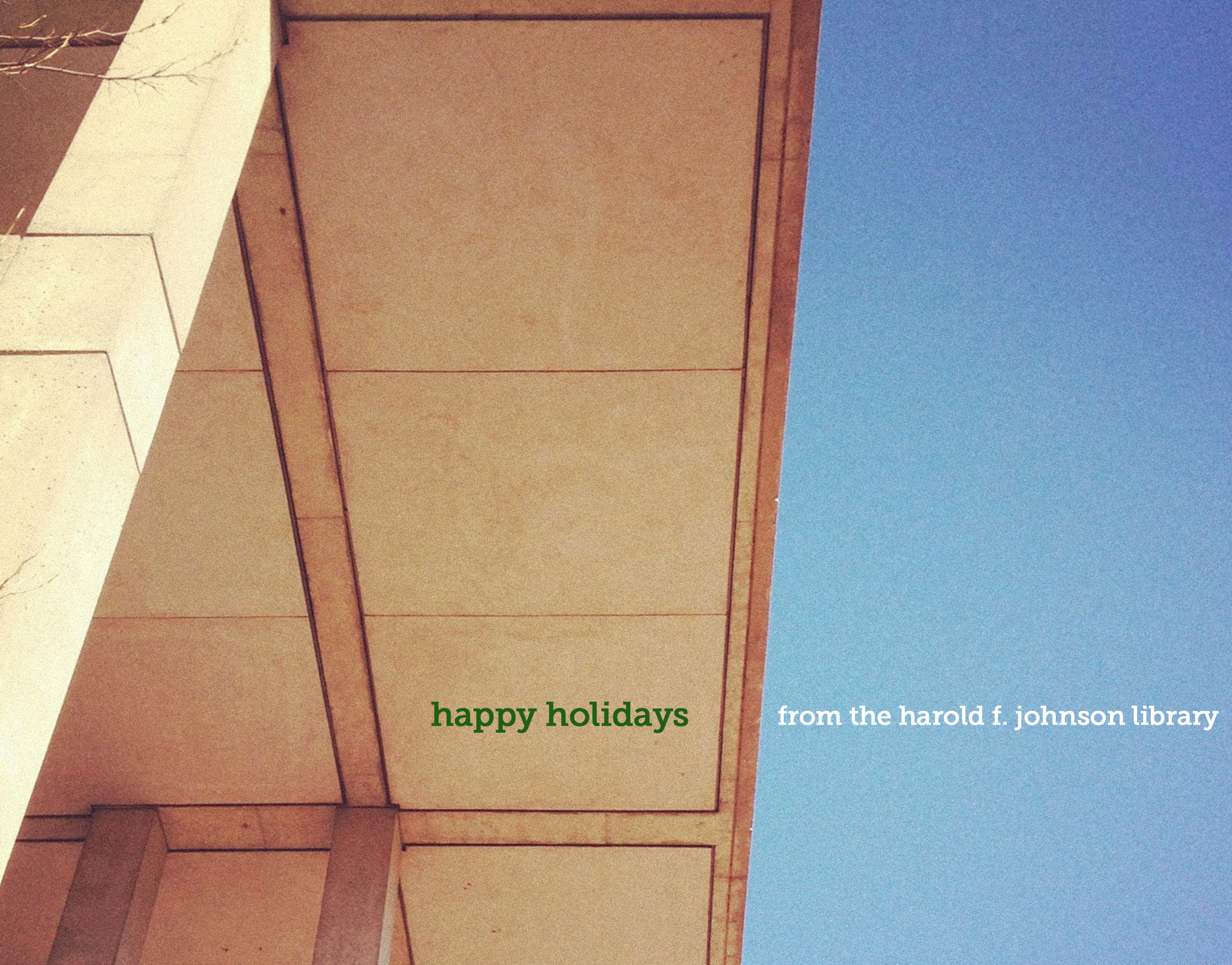 Holiday greeting card from Hampshire College library
