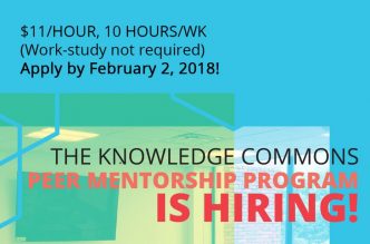 Peer Mentor Program is Hiring, Deadline is February 2, 2018.