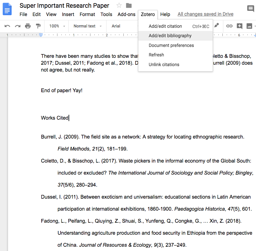 New! Zotero is Now Compatible with Google Docs – The Harold
