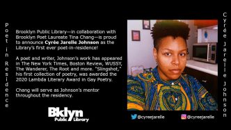 Cyree Jarelle Johnson appointed first poet-in-residence at the Booklyn Public Library